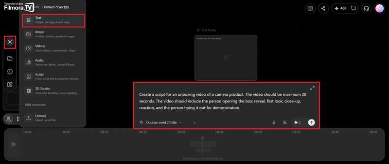 write ai script in filmora.tv