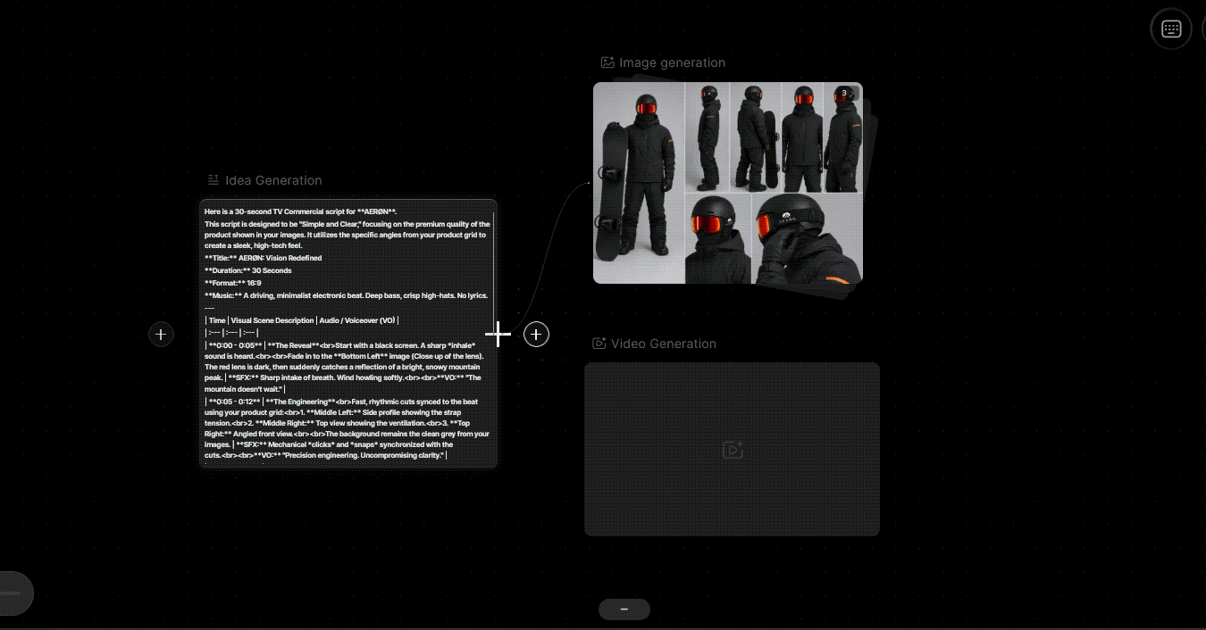 connect nodes on filmora.tv canvas