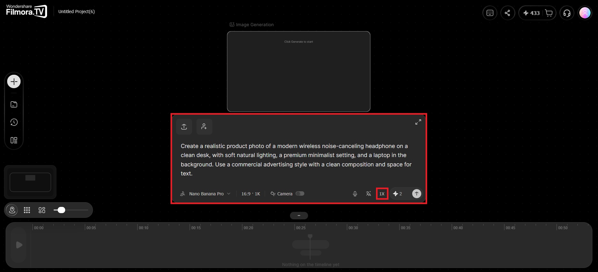 enter prompt for generating image node