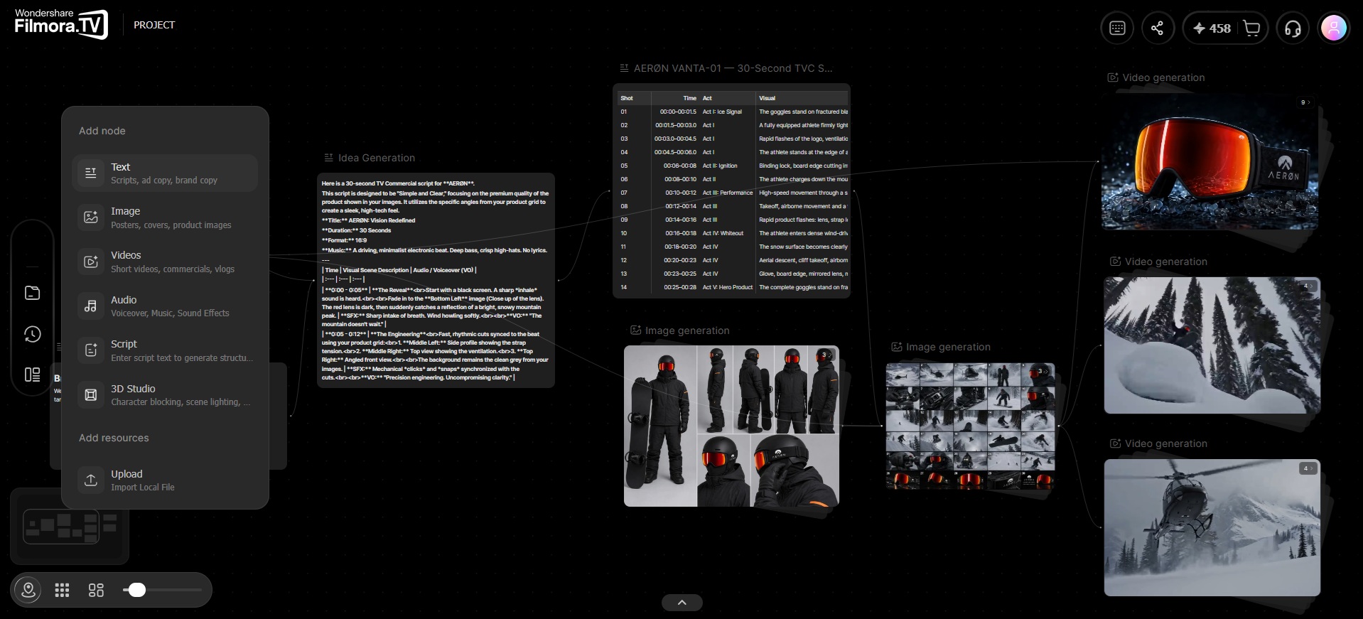 filmora.tv nodes on canvas