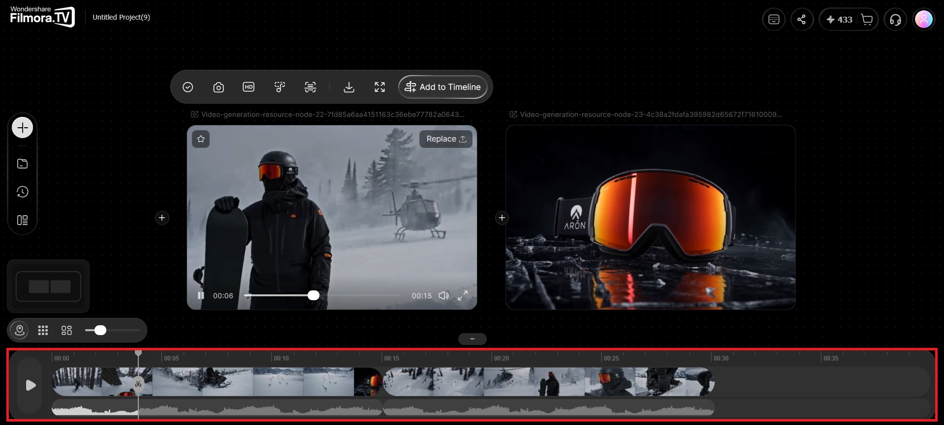 filmora.tv timeline editing