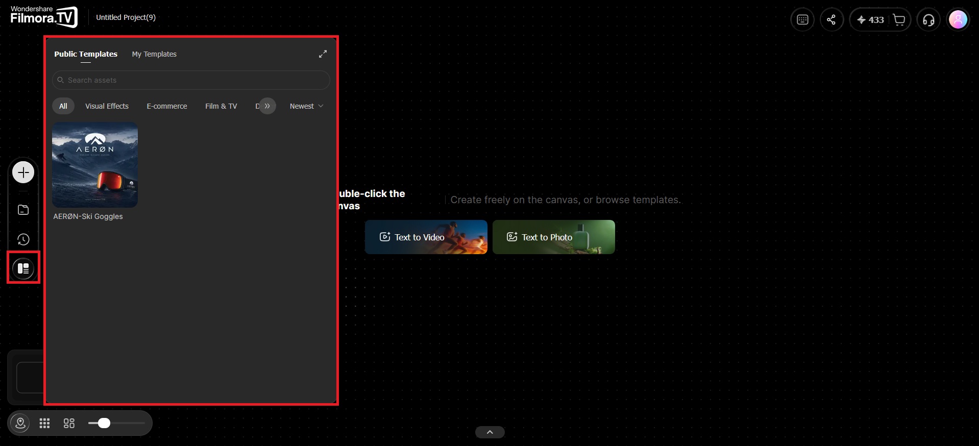 filmora.tv templates library