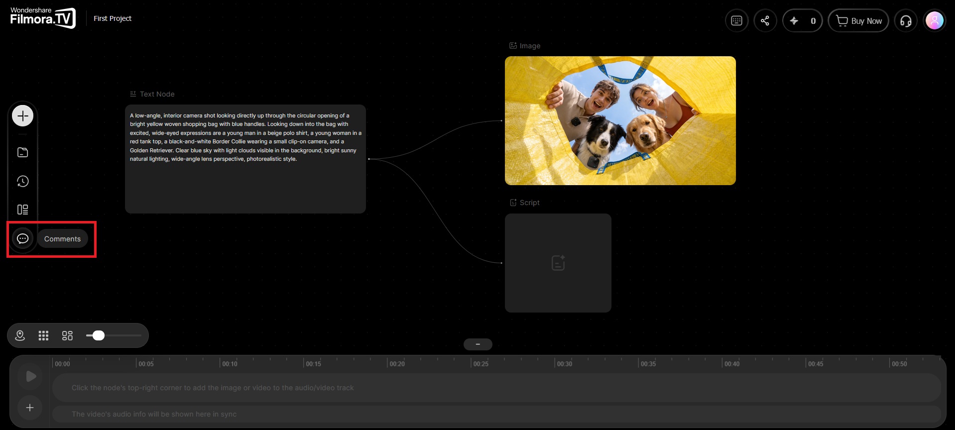 select comments menu