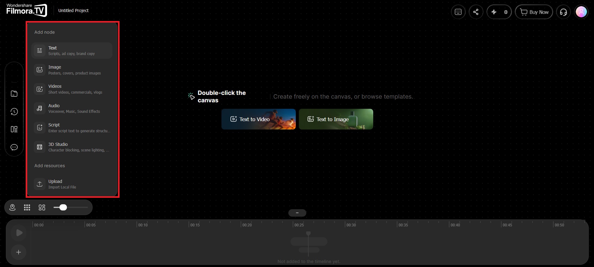 add nodes to canvas