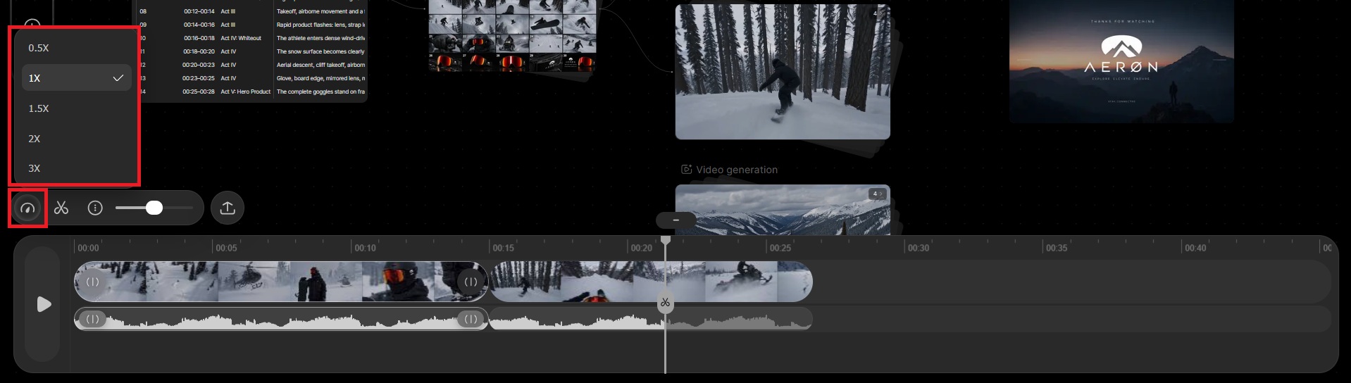 adjust the video speed