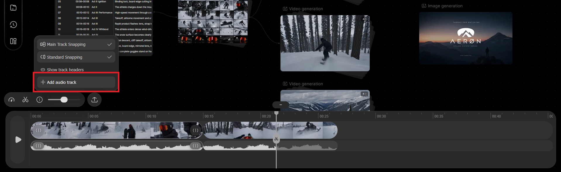 add audio to filmora.tv timeline
