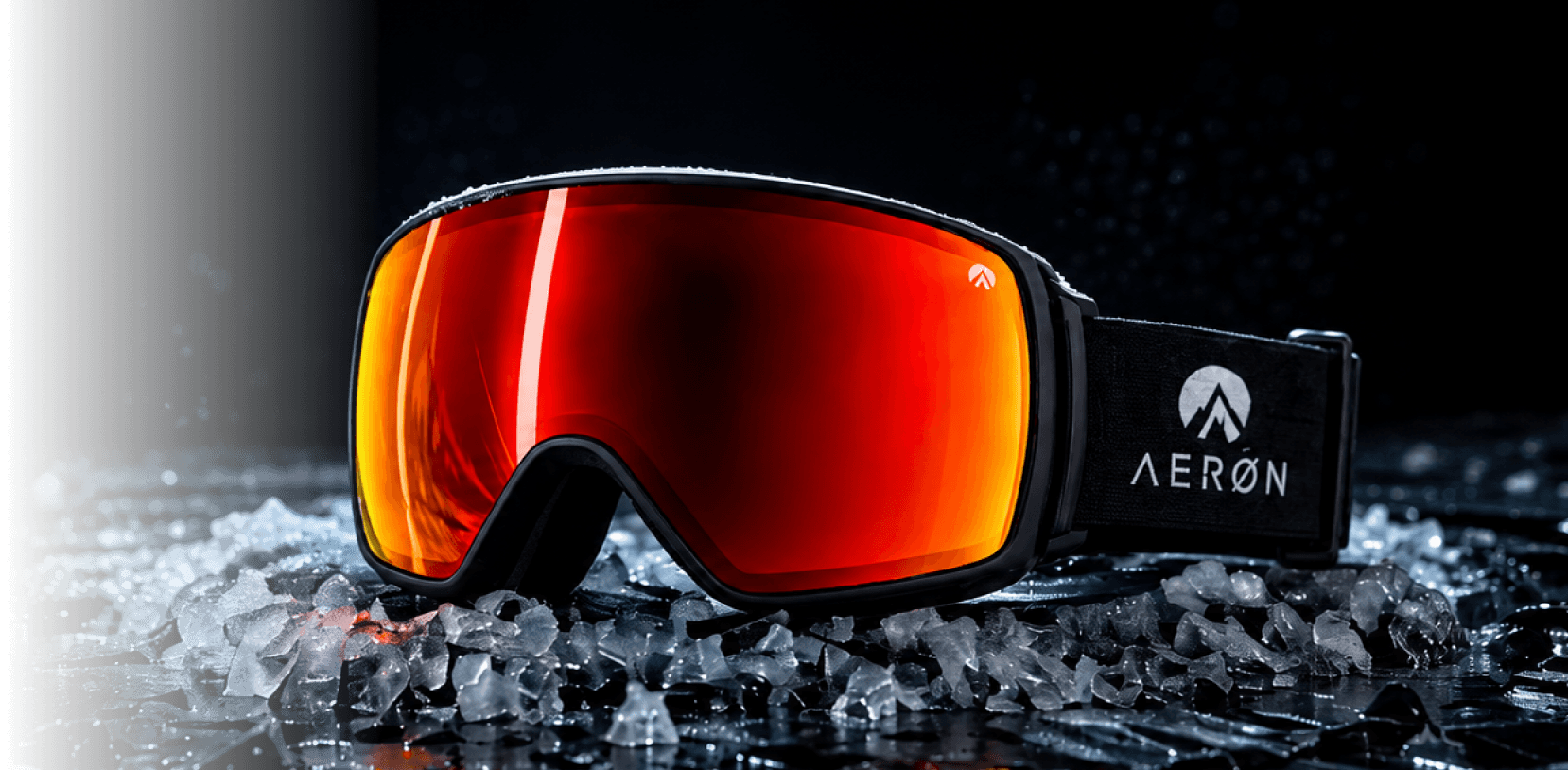 AERØN VANTA-01 performance goggles on broken ice